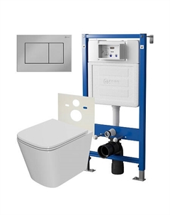 Нов.арт PN48413C (45122 вместо 45120)+ Клавиша смывва Ника, хром, PN44081C + Унитаз Ника PN41081 Point