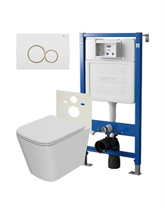 Нов.арт PN48408WG (45122 вместо 45120)+ Клавиша Виктория бел/золото PN44061WG + Унитаз Ника PN41081 Point