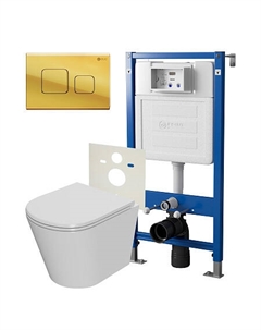 Нов.арт PN48356G (45122 вместо 45120)+ Клавиша Афина, золото, PN44041G + Унитаз Виктория PN41061 Point