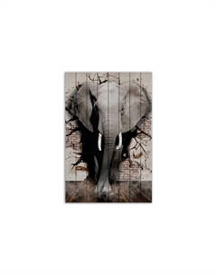 Картина на дереве Дикий слон 80х120 см Дом корлеоне