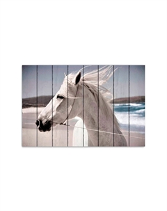 Картина на дереве Лошадь на побережье 60х90 см Дом корлеоне