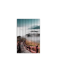 Картина на дереве Лестница в облака 100х150 см Дом корлеоне