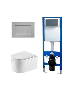 Сет: Инсталляция Point Элемент PN45124 + Клавиша Ника, нерж сталь PN44081SB + Унитаз Омега PN41902