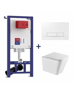 Сет: Инсталляция Lemark PENEDA для унитазов + кнопка смыва BIT белый глянец + унитаз FLOREX бел глян