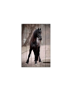 Картина на дереве Лошадь на дороге 60х90 см Дом корлеоне