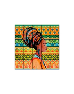 Картина на дереве Африканка 90х90 см Дом корлеоне