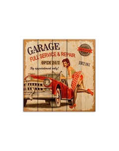 Картина на дереве Гараж 150х150 см Дом корлеоне