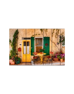 Картина на дереве Итальянский прованс 100х150 см Дом корлеоне
