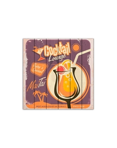 Картина на дереве Mai Tai 150х150 см Дом корлеоне