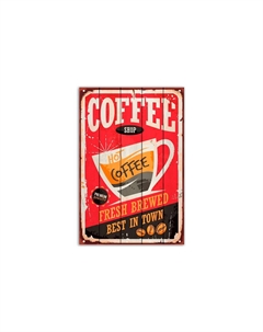 Картина на дереве Кофейный магазин 40х60 см Дом корлеоне