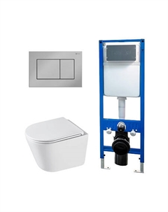 Сет: Инсталляция Point Элемент PN45124 + Клавиша Ника, хром, PN44081C + Унитаз Венера PN41071