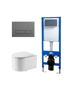 Сет: Инсталляция Point Элемент PN45124 + Клавиша Меркурий сер мат PN44831GM + Унитаз Деметра PN41121