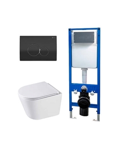 Сет: Инсталляция Point Элемент PN45124 + Клавиша Виктория черн/хр PN44061BC + Унитаз Венера PN41071