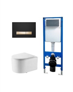 Сет: Инсталляция Point Элемент PN45124 + Клавиша Меркурий PN44831BG черн/зол +Унитаз Деметра PN41121