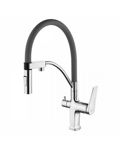 Смеситель Lemark Comfort LM3074C-Gray для кухни, с гибким изливом, с подключ. к фильтру питьевой вод