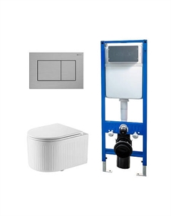 Сет: Инсталляция Point Элемент PN45124 + Клавиша Ника, нерж сталь PN44081SB + Унитаз Деметра PN41121