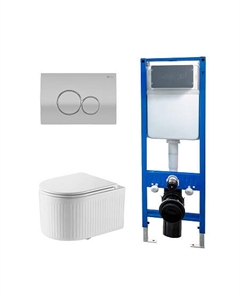 Сет: Инсталляция Point Элемент PN45124 +Клавиша Виктория мат хр/хр PN44061SC +Унитаз Деметра PN41121