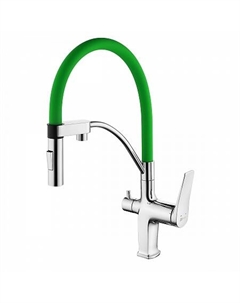 Смеситель Lemark Comfort LM3074C-Green для кухни, с гибким изливом, с подключ. к фильтру питьевой во