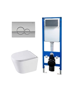 Сет: Инсталляция Point Элемент PN45124 + Клавиша Виктория, хром, PN44061C + Унитаз Венера PN41071