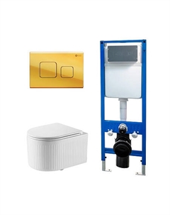 Сет: Инсталляция Point Элемент PN45124 + Клавиша Афина, золото, PN44041G + Унитаз Деметра PN41121