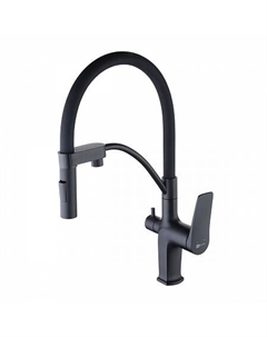 Смеситель Lemark Bronx LM3761BL для кухни, с гибким изливом, с подключ. к фильтру питьевой воды, чер