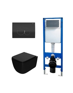 Сет: Инсталляция Point Элемент PN45124 +Клавиша Виктория черн/хрPN44061BC +Унитаз Меркурий PN41831BM