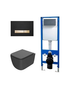 Сет: Инсталляция Point Элемент PN45124+Клавиша Меркурий PN44831BG черн/зол+Унитаз Меркурий PN41831GM