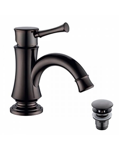 Смеситель Lemark Peretto LM6306RB для умывальника монолитный с донным клапаном, черный кофе