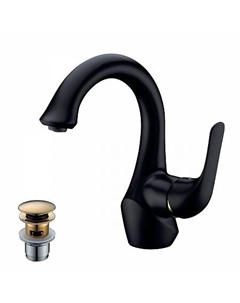 Смеситель Lemark Swan LM5406BG для умывальника монолитный, черный/золото