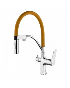 Смеситель Lemark Comfort LM3074C-Orange для кухни, с гибким изливом, с подключ. к фильтру питьевой в