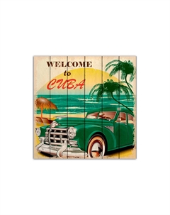 Картина на дереве Куба 40х40 см Дом корлеоне