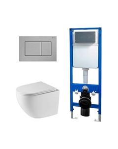 Сет: Инсталляция Point Элемент PN45124 + Клавиша Ника, нерж сталь PN44081SB + Унитаз Сатурн PN41901