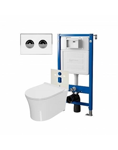 Сет: Инсталляция пневм Point Элемент П PN45121 + Клавиша Венера белый/хром PN44072WC + Унитаз Вега