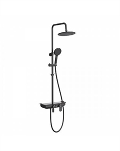 Смеситель Lemark Tropic LM7012BL для ванны и душа с верхней душ.лейкой "Тропический дождь", черный