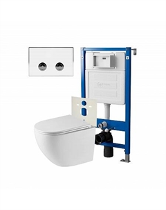 Сет: Инсталляция пневм Point Элемент П PN45121 + Клавиша бел/хром PN44071WC + Унитаз Сатурн PN41901