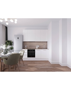 Кухня Стандарт White Gloss, прямая, 1950-2150 мм Rerooms