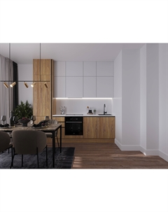 Кухня Бизнес Black Line, прямая, 1950-2150 мм Rerooms