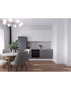 Кухня Стандарт Silver Style, прямая, 1950-2150 мм Rerooms