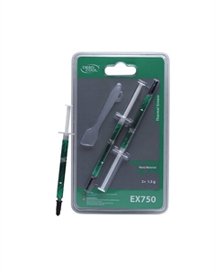 Термопаста EX750 3g, 6.2 Вт/м·К, шприц, 2 шприца по 1.5г, 1.5 г, серый (EX750_3g) Deepcool