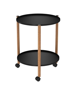 Журнальный столик круглый черный муар/светлый орех SHT-CT62 Sheffilton