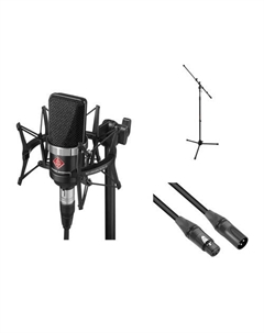Студийный комплект Neumann TLM 102 BK с Кардиоидным Конденсаторным микрофоном с большой диафрагмой (черный)
