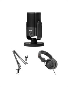 Комплект микрофона RODE NT-USB Mini USB с Широковещательным Кронштейном и наушниками с закрытой задней панелью Rode