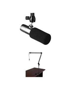 Конденсаторный микрофон Earthworks ETHOS Broadcast с пенопластовым Ветровым стеклом и комплектом кабельных рычагов (Нержавеющая сталь)