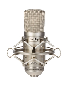 Сценический Кардиоидный конденсаторный микрофон AS800 с большой диафрагмой и амортизатором On-stage