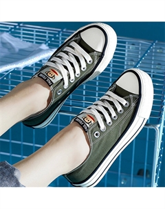 Женские парусиновые кеды с низким верхом, оливково-зеленый Paul frank