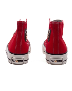 Холщовые кеды женские высокие красный Paul frank
