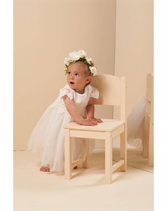 Белое детское платье с кружевным верхом, белый Angel & rocket