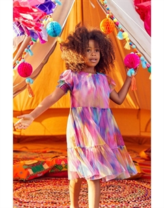 Вечернее платье из блестящей сетки с короткими рукавами, фиолетовый Next