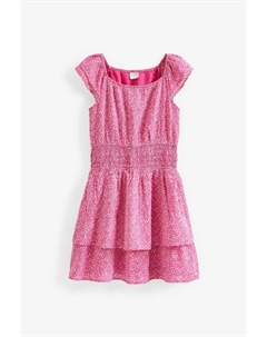 Розовое платье с рюшами и принтом, розовый Abercrombie & fitch