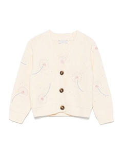 Кардиган с вышитым мотивом, нейтральный цвет Stella mccartney kids